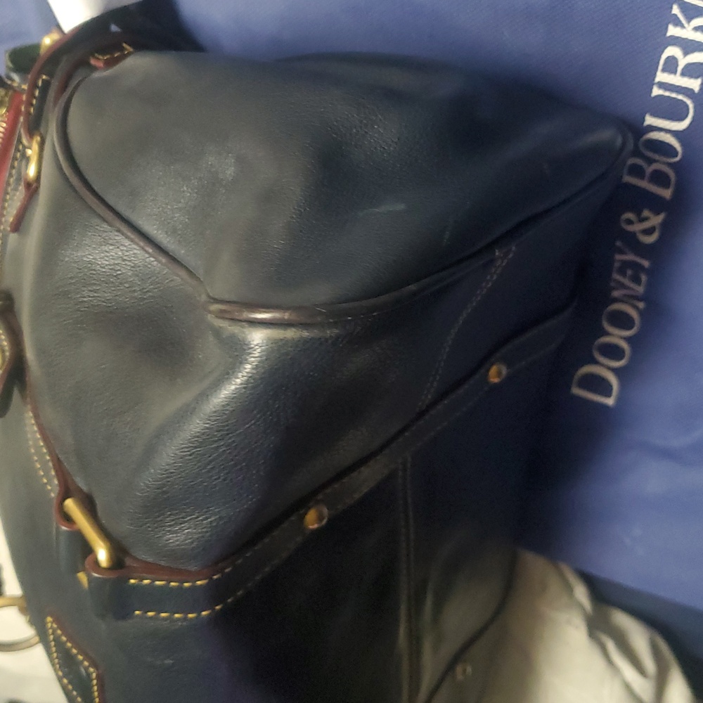 Dooney & Bourke dark navy Leather Shoulder Bag with Brown Trim and Gold Hardware - Picture 16 of 16